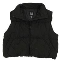 Černá šusťáková zateplená crop vesta New Look
