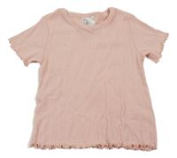 Světlerůžové perforované pyžamové tričko H&M