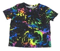 Čierno-farebné vzorované crop tričko SHEIN