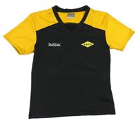 Čierno-žlté športové tričko s nápisom