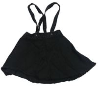 Čierna rifľová sukňa s odepínacími trakami Zara
