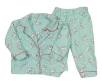 Mátové flanelové pyžamo s jednorožci PRIMARK