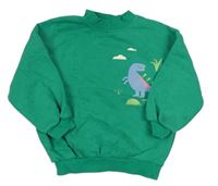 Zelená oversize mikina s dinosaurom George