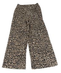 Béžovo-čierne vzorované skladané culottes nohavice River Island