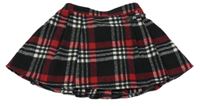 Čierno-červeno-biela kockovaná vlnená sukňa St. Bernard