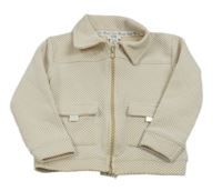 Béžovo-biela vzorovaná prepínaci mikina s vreckami River Isaldn