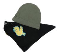 Nové - 2set - Khaki čepice + černý slinták