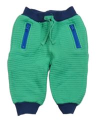 Zeleno-tmavomodré rebrované tepláky Ergee