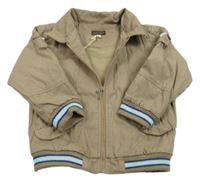 Béžová plátenná jarná bunda s prúžkami Rabbit Moon