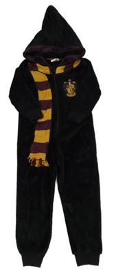 Černá chlupatá kombinéza s kapucí - Harry Potter 