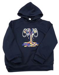 Tmavomodrá mikina s joystickem a kapucňou Shein