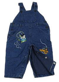 Tmavomodré laclové rifle s Mickeym Disney