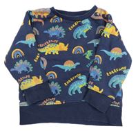 Tmavomodrá mikina s dinosaury Next