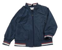 Tmavomodrá šusťáková jarní bunda s proužky Topolino