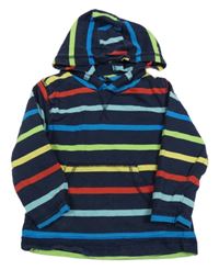 Tmavomodro-farebná pruhovaná mikina s kapucňou George