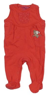 Jahodové podšité dupačky s pejskem s. Oliver 