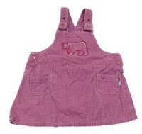 Růžové manšestrové šaty s medvídkem Bille Bene