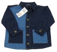 Nové - Tmavomodro-modrá rifľová bunda So Cute