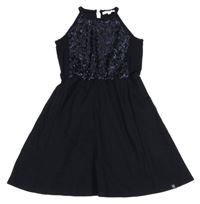 Tmavomodré šaty s flitry Garcia