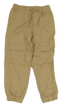 Béžové plátěné cuff kalhoty H&M