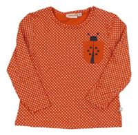 Červené triko s puntíky a beruškou Liegelind