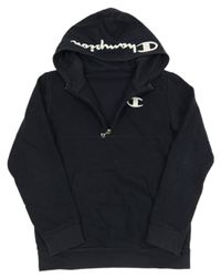 Tmavomodrá mikina s logem a kapucí Champion