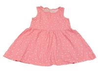 Neónově ružové bavlnené šaty s bodkami C&A