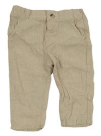 Béžové ľanové nohavice H&M