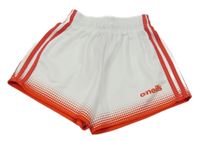 Bielo-červené športové kraťasy s logom O´neills