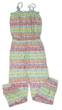 Farebný vzorovaný bavlnený nohavicový overal Cars Jeans