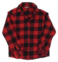 Červeno-černá kostkovaná flanelová košile Primark