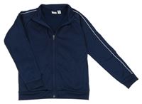 Tmavomodrá prepínaci športová mikina s prúžkami L&D