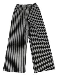 Čierno-biele pruhované culottes nohavice Sinsay