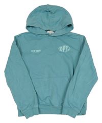 Svetlomodrá mikina s nápisom a kapucňou H&M