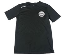 Čierne funkčné futbalové tričko so znakom stanno