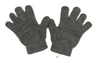 Šedé melírované prstové rukavice