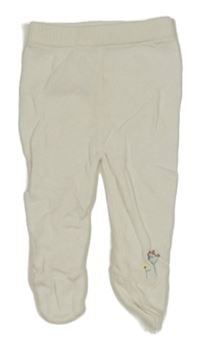 Bílé pletené polodupky s kytičkami mamas&papas