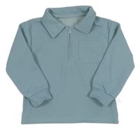 Světlemodrošedá mikina s golierikom SHEIN