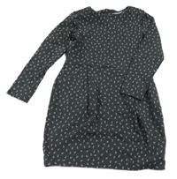 Tmavošedé vzorované teplákové šaty H&M