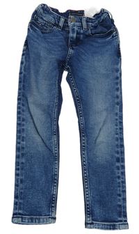 Modré šisované skinny teplákové rifle TOMMY HILFIGER