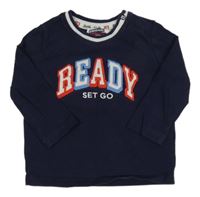 Tmavomodré tričko s nápismi ORIGINAL MARINES