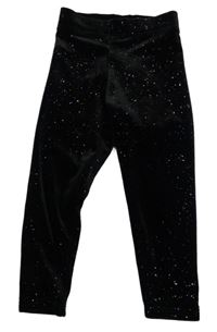 Čierne trblietavé zamatové legíny Nutmeg