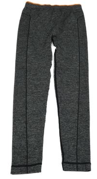 Sivo-čierne melírované thermo legíny YIGGA