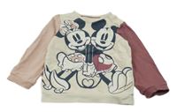 Smetanovo-mahagonovo-pudrová mikina s Minnie a Mickey C&A
