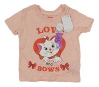 Nové - světlerůžové tričko s kočičkou Marií PRIMARK