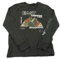 Tmavošedé pyžamové triko s horami a nápisy George