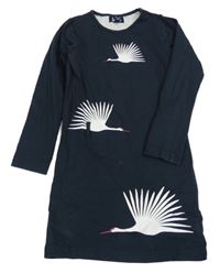 Tmavomodré šaty s volavkami Lofft