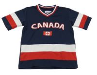 Tmavomodro-bílo-červený dres s nápisem a vlajkou - Canada