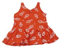 Červená letná tunika s rybičkami