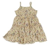 Vanilkové letné šaty s kvietkami PatPat